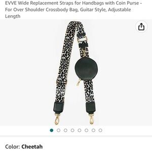 Cheetah Replacement Purse Strap With Coin Purse
